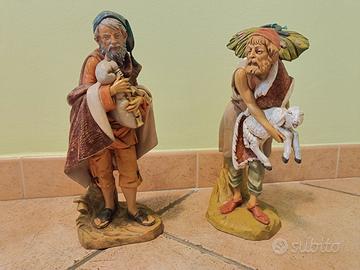 Statuine di pastori per presepe dipinte a mano 