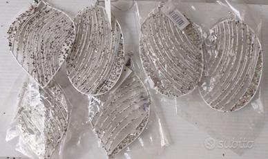 6 Decorazioni natalizie in ferro glitterato
