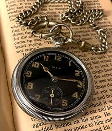 Orologio da tasca vintage militare WW2 Elgin 1943
