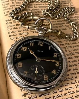 Orologio da tasca vintage militare WW2 Elgin 1943

