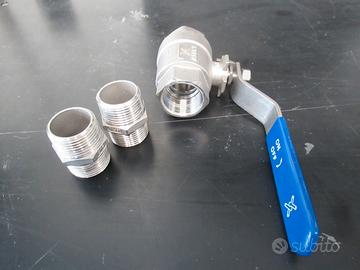 valvola a sfera rubinetto inox 316 da 3/4 gas