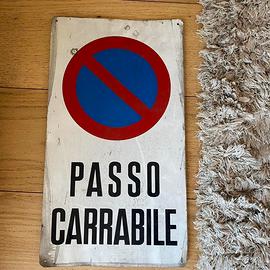 Cartello vintage in lamina acciaio