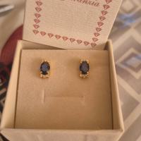 orecchini oro con zaffiro e diamanti 