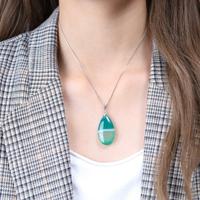 Collana con Ciondolo Lacrima di Agata Verde