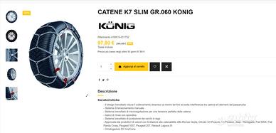 CATENE DA NEVE KONIG K7 slim 060 Fiat Panda