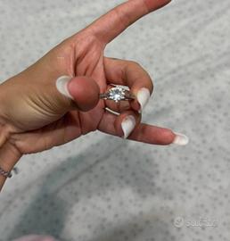 anello solitario argento 925