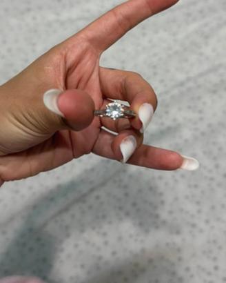 anello solitario argento 925
