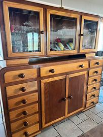 Credenza con alzata a vetrina art deco italiano