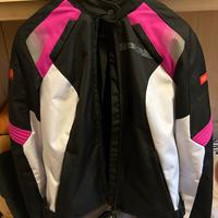 Giacca da donna per moto con paraschiena