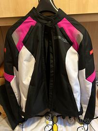 Giacca da donna per moto con paraschiena