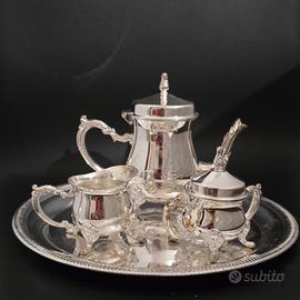 Vecchio Servizio Caffè Tè Vintage Silver Plated