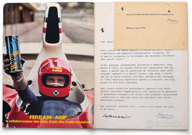 Autografo Enzo Ferrari Libro Mondiale 1975 + COA