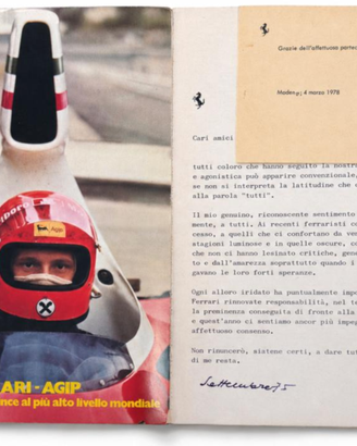 Autografo Enzo Ferrari Libro Mondiale 1975 + COA