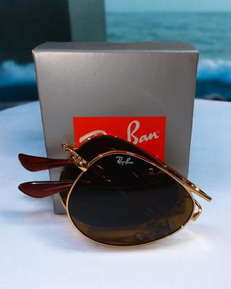 Ray-Ban Folding Aviator RB 3479 Gold / B-15 Brown 