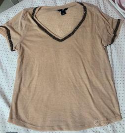 Maglia mezza manica con brillantini