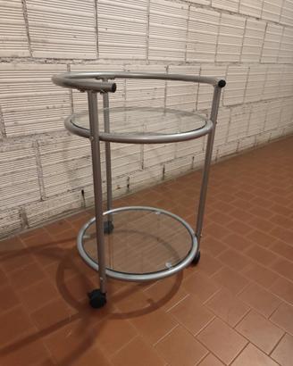 Carrello con ruote in vetro e metallo