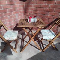 tavolino da esterno + 2 sedie 