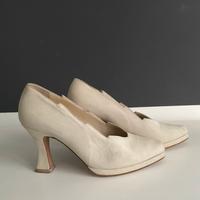 Scarpe donna camoscio panna vintage