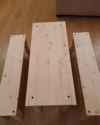 Tavolino e panche per bambini 