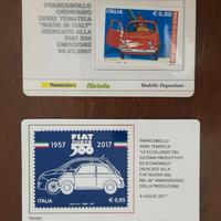 Tessere filateliche Fiat 500