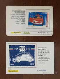 Tessere filateliche Fiat 500