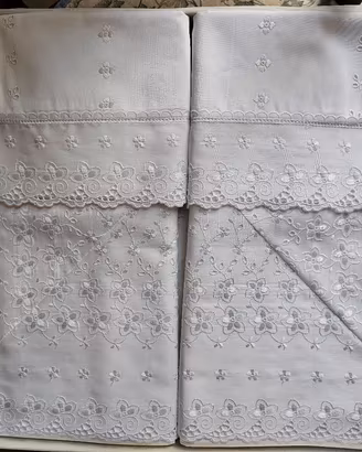 Completo lenzuoli singoli con bordura in pizzo 