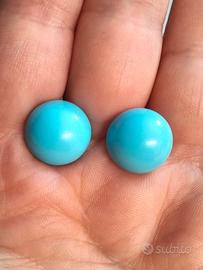 orecchini argento con pasta di turchese 