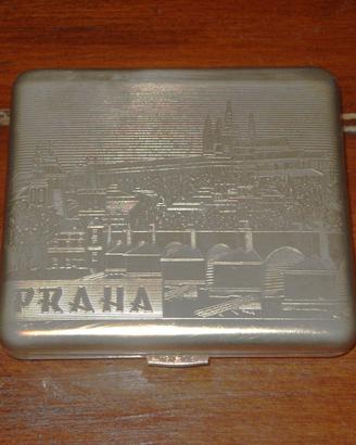 porta sigarette ottone astuccio argentato vintage