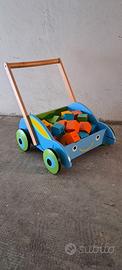 Gioco legno carrello cubetti