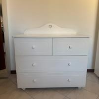 Mobile cassettiera bianco con 4 cassetti