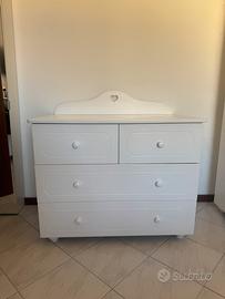 Mobile cassettiera bianco con 4 cassetti