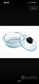 Cesto a vapore + coperchio in vetro Pyrex