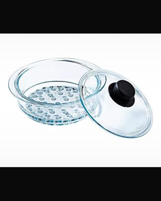 Cesto a vapore + coperchio in vetro Pyrex