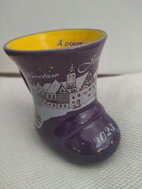 bicchiere stivale in ceramica da collezione