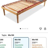 Rete Singola in legno con doghe