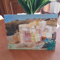 Salvatore Magazzini "Riomaggiore" olio su tavola