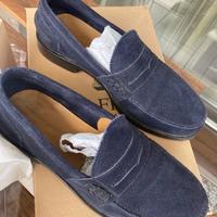 Mocassino da uomo blu in camoscio misura 39,5