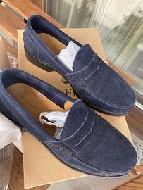 Mocassino da uomo blu in camoscio misura 39,5