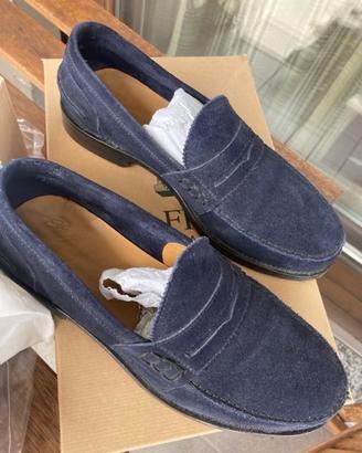 Mocassino da uomo blu in camoscio misura 39,5
