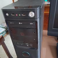 Pc fisso con Win10+ monitor tastiera mouse cavi 