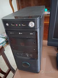 Pc fisso con Win10+ monitor tastiera mouse cavi 