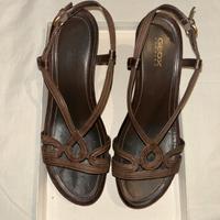 Sandali Geox con zeppa marrone numero 38