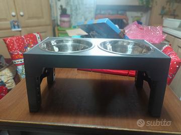 alzata mangiatoia per cani regolabile 
