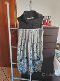 Vestito Smash! grigio e bianco