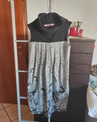 Vestito Smash! grigio e bianco