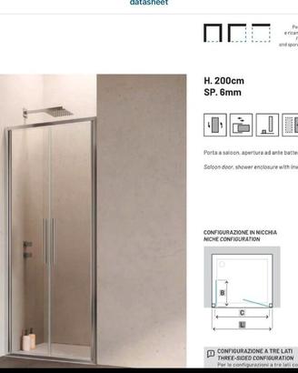 Samo Hexa box doccia saloon misura 87-91 cm