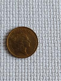 Moneta 10 Cent Hong Kong 1987 Regina Elisabetta II