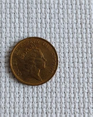 Moneta 10 Cent Hong Kong 1987 Regina Elisabetta II