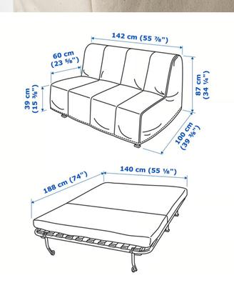 Divano Letto Ikea 140x190 come nuovo