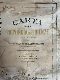 Carta Geografica Provincia Firenze 1800